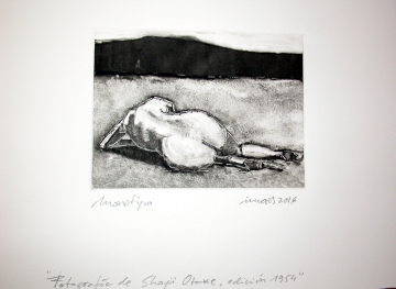 Monotipo18:  Shoji Otake - 2016 - Plancha16x12cm  -Papel 250gr. Canson Guarro